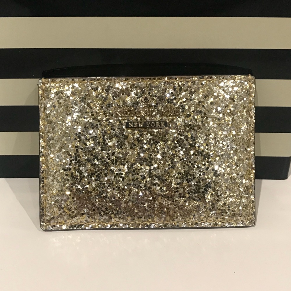 Kate Spade Gold Sparkle Card Case